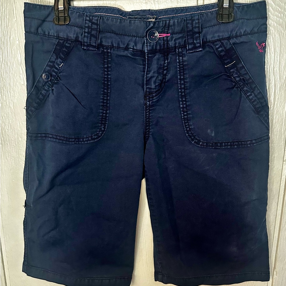 American Eagle Outfitters Navy Cargo Shorts Relaxed Fit